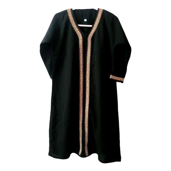 Muslim Girls Maxi Robes Child Open Front Dress Islamic Cardigan Kids Arab Abaya - Picture 1 of 5